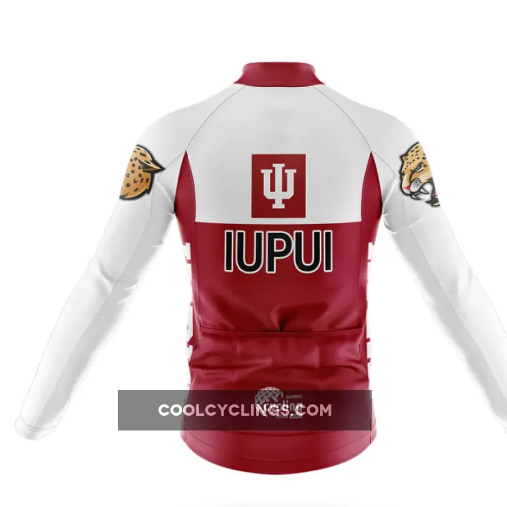 Indiana University–Purdue University Indianapolis Long Sleeve Cycling Jersey Ver.2 IU Pride Red/White/Gold