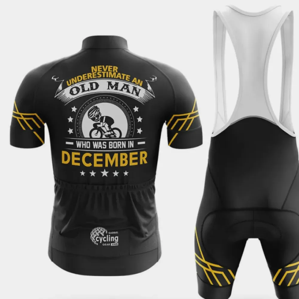 December Cycling Jersey Old Man Black/Yellow/Grey