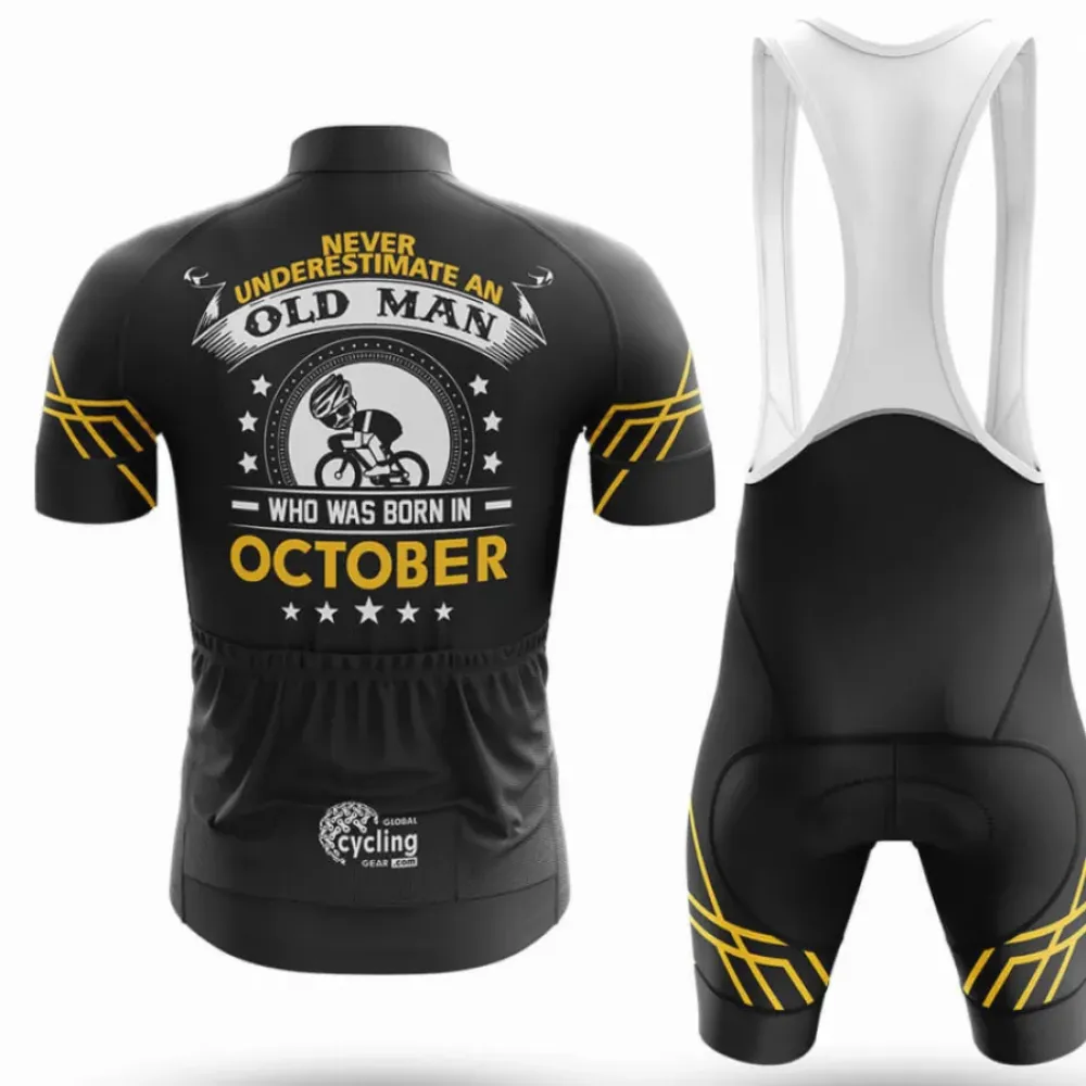 October Cycling Bibs Breathable Comfort Black/Yellow/White