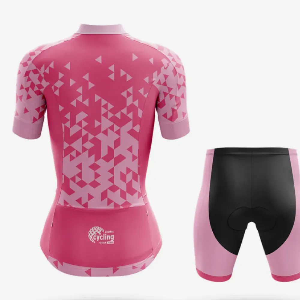 Women's Cycling Kit Pinky Pink/Black/Purple