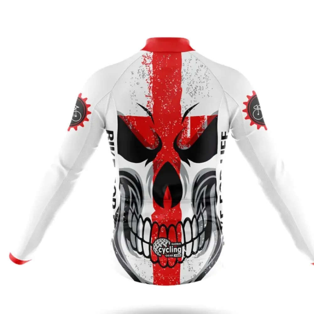 Cycling Kit Skull Cross White/Red/Black