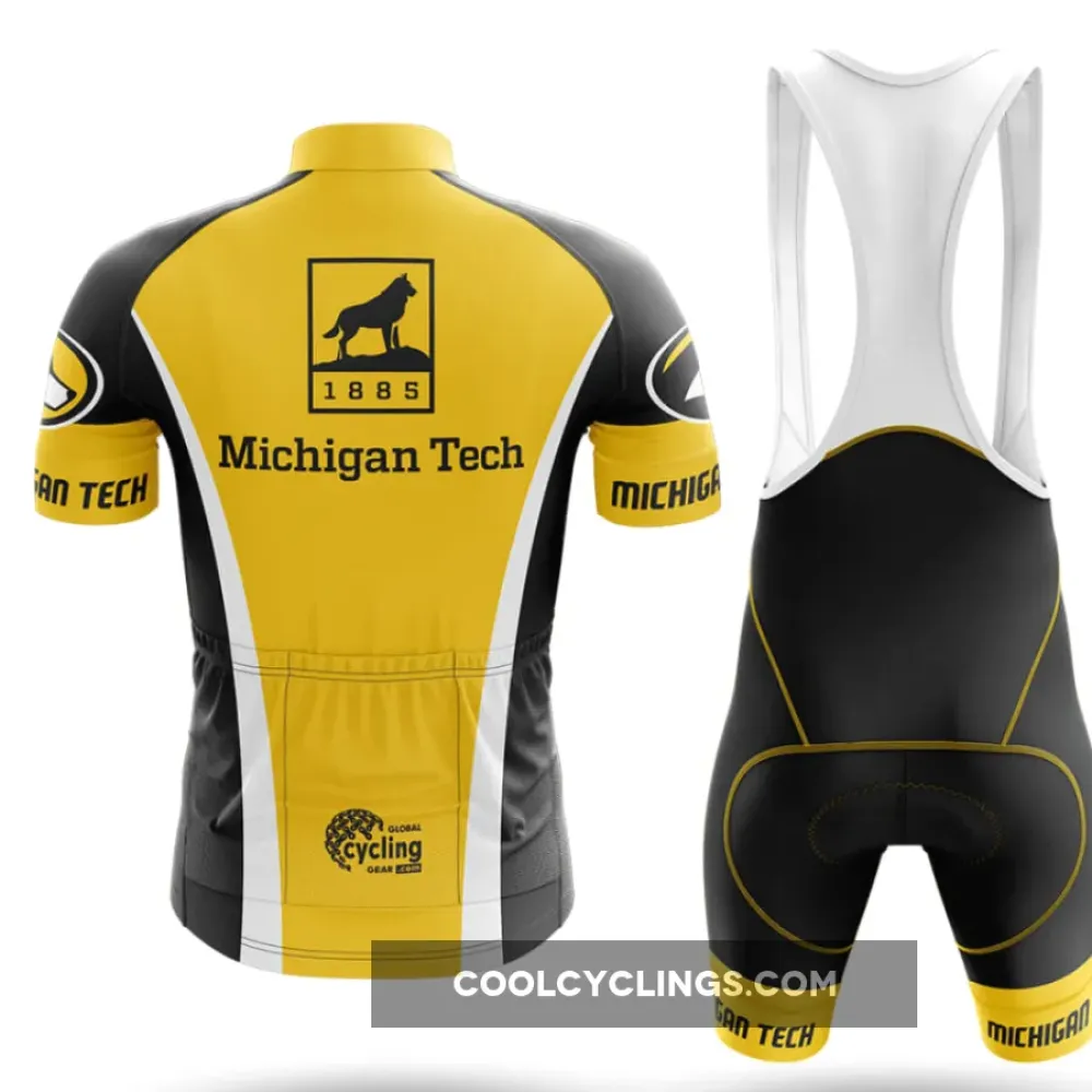 Michigan Tech Cycling Jersey Wolf Pride Yellow/Black/Grey