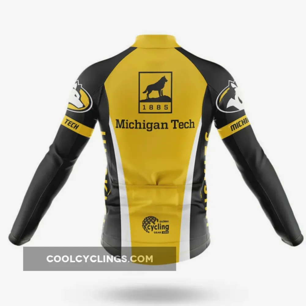 Michigan Tech Cycling Jersey Wolf Pride Yellow/Black/Grey